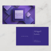 Moderne 3D Texturierte Geometrie Lila Visitenkarte (Vorne/Hinten)