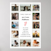 Moderne 3jährige benutzerdefinierte FotoCollage Poster (Vorne)