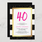 Moderne 40. Geburtstags-Party Einladung des (Vorne/Hinten)