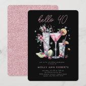 Moderne 40. Geburtstagsfeier-Party Einladung (Vorne/Hinten)