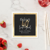 Moderne 40 Geburtstagsparty mit schwarzer und gold Serviette (Beispiel)