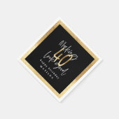 Moderne 40 Geburtstagsparty mit schwarzer und gold Serviette (Ecke)
