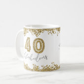 Moderne 40 und prächtige Gold Gitter Personalisier Kaffeetasse (Vorderseite Links)