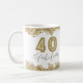Moderne 40 und prächtige Gold Gitter Personalisier Kaffeetasse (Links)