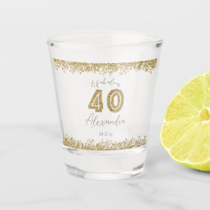 Moderne 40 und prächtige Gold Gitter Personalisier Schnapsglas