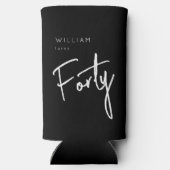Moderne 40. Vierzigste Männer Geburtstag schwarz Selters Dosenkühler (Rückseite)