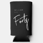 Moderne 40. Vierzigste Männer Geburtstag schwarz Selters Dosenkühler (Vorderseite)