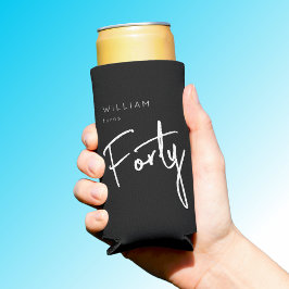 Moderne 40. Vierzigste Männer Geburtstag schwarz Selters Dosenkühler