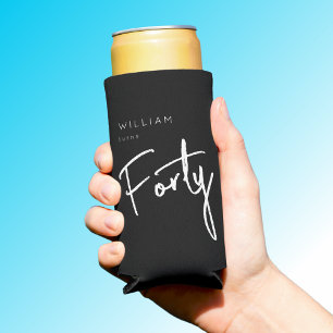 Moderne 40. Vierzigste Männer Geburtstag schwarz Selters Dosenkühler