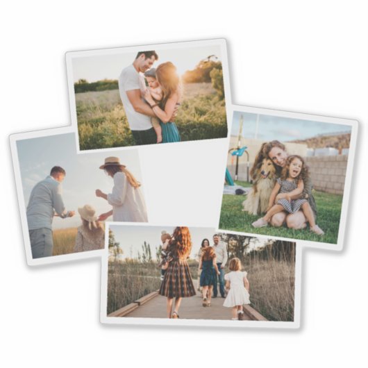 Moderne 4-Foto-Bilderkollektion Aufkleber (Vorderseite)