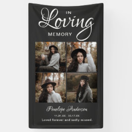 Moderne 4 Foto Collage Beerdigung Banner