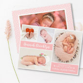Moderne 4 Foto Collage Birth Announccard Ankündigung