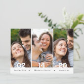 Moderne 4 Foto Collage Einfach trendy Save The Date (Stehend Vorderseite)