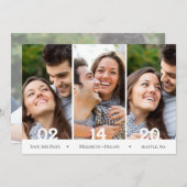 Moderne 4 Foto Collage Einfach trendy Save The Date (Vorne/Hinten)