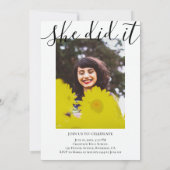 Moderne 4 Foto Collage Eleganter Script-Abschluss Einladung (Rückseite)