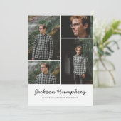 Moderne 4 Foto Collage Eleganter Script-Abschluss Einladung (Stehend Vorderseite)