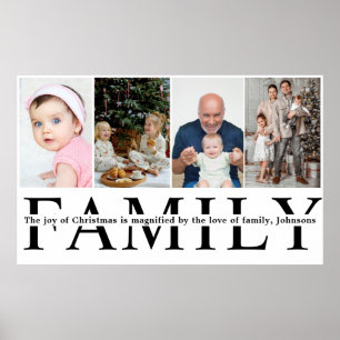 Moderne 4-Foto-Collage-Familien-Weihnachtszitat  Poster