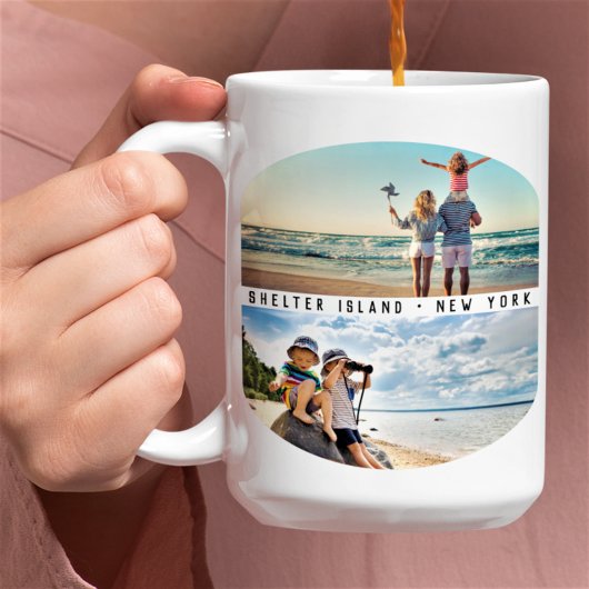 Moderne 4-Foto Collage | Familienurlaub Kaffeetasse