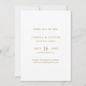 Moderne 4 Foto Collage Gold Wedding Save The Date (Rückseite)
