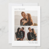 Moderne 4-Foto-Collage-Hochzeit Save The Date (Vorderseite)