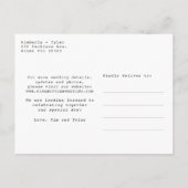 Moderne 4 Foto Collage Hochzeit speichern das Datu Ankündigungspostkarte (Rückseite)