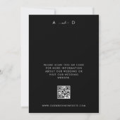 Moderne 4 Foto Collage QR Code Black Wedding Save The Date (Rückseite)