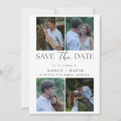 Moderne 4-Foto-Collage-Script-Typografie-Hochzeit Save The Date (Vorderseite)