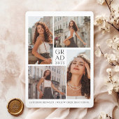 Moderne 4 Foto Einfache Abschluss Einladung