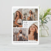 Moderne 4 Foto Einfache Abschluss Einladung (Stehend Vorderseite)