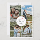 Moderne 4 Foto Elopement Hochzeit Danke Einladung (Vorderseite)