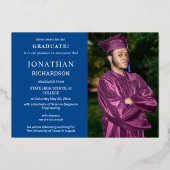 Moderne 4-Foto Foil Abschluss Ankündigung blau (Rückseite)