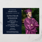 Moderne 4 Foto Foil Abschluss Ankündigung Navy 2 (Rückseite)