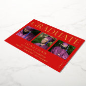 Moderne 4-Foto Foil Abschluss Ankündigung Rot (Gedreht)