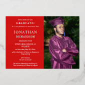 Moderne 4-Foto Foil Abschluss Ankündigung Rot (Rückseite)