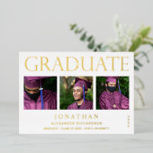 Moderne 4-Foto Foil Abschluss Ankündigung White (Stehend vorne)