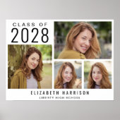 Moderne 4-Foto-Graduierungspartei Poster (Vorne)