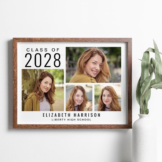Moderne 4-Foto-Graduierungspartei Poster