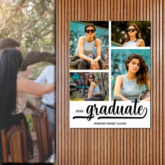 Moderne 4-Foto-Graduierungspartei Poster