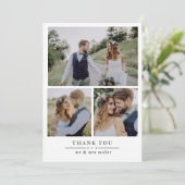 Moderne 4-Foto Hochzeit Dankeskarte (Stehend Vorderseite)