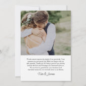 Moderne 4-Foto Hochzeit Dankeskarte (Rückseite)