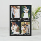 Moderne 4-Foto Hochzeit Liebe und Danke (Stehend Vorderseite)