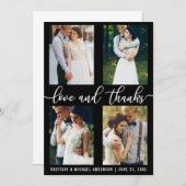 Moderne 4-Foto Hochzeit Liebe und Danke (Vorne/Hinten)