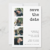 Moderne 4 Foto Hochzeit Save The Date (Vorderseite)