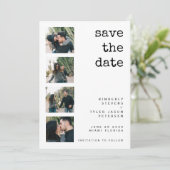 Moderne 4 Foto Hochzeit Save The Date (Stehend Vorderseite)