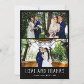 Moderne 4-Foto Hochzeit Vielen Dank Dankeskarte (Vorderseite)