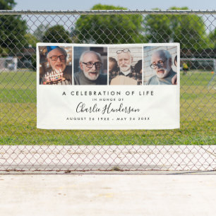 Moderne 4-Foto individuelle Text-Trauerbanner Banner