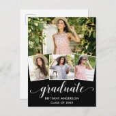 Moderne 4 Foto Kalligrafie Abschluss Ankündigung (Vorne/Hinten)