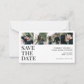 Moderne 4 Foto MINI SIZE Hochzeit speichern das Da Mitteilungskarte (Vorderseite)