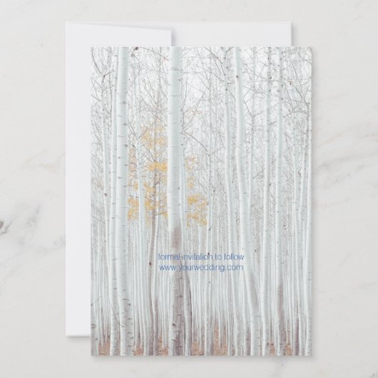 Moderne 4 Foto Rustikale Typografie Save the Date Einladung (Rückseite)