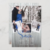 Moderne 4 Foto Rustikale Typografie Save the Date Einladung (Vorne/Hinten)